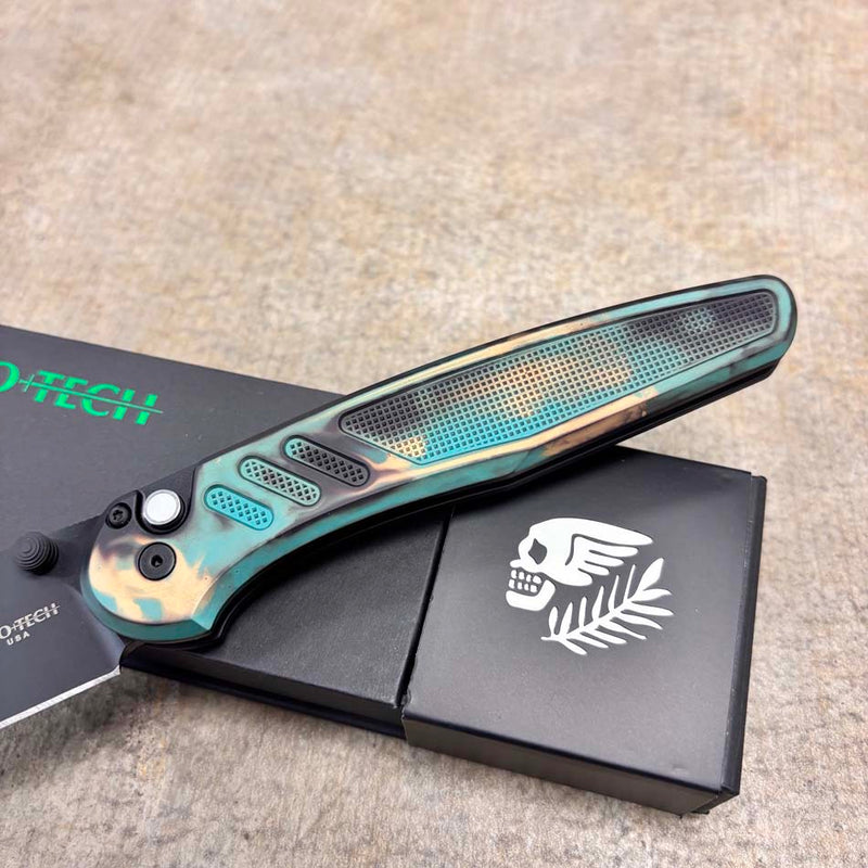 Load image into Gallery viewer, Protech PN1103-Shipwreck, Peace Neighbor Avalon, Knurled "Shipwreck" Handle, DLC black Magnacut blade Knife
