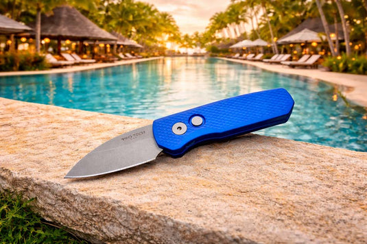 Protech Runt 5 R5305-BLUE Textured Blue Handle 1.9