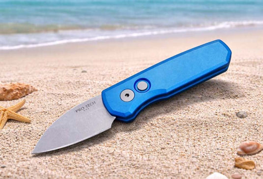 Protech Runt 5 R5301-Blue Smooth Blue Handle 1.9
