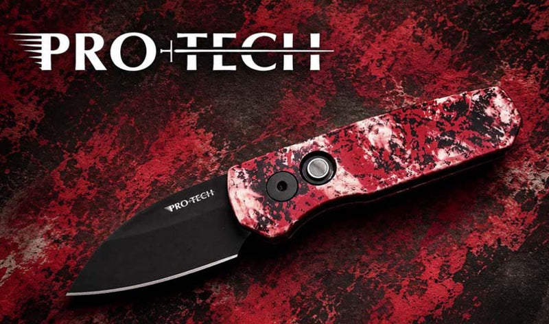 Load image into Gallery viewer, Protech R5303-CTC, Runt 5 Crimson Tiger Camo Custom Anodized Handle, DLC Black Magnacut Wharncliffe Blade, Knife
