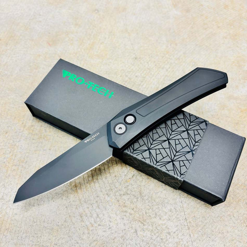Load image into Gallery viewer, Protech DS103 Oligarch Dmitry Sinkevick Design Solid Black Aluminum Handles, DLC Black Magnacut Blade Knife
