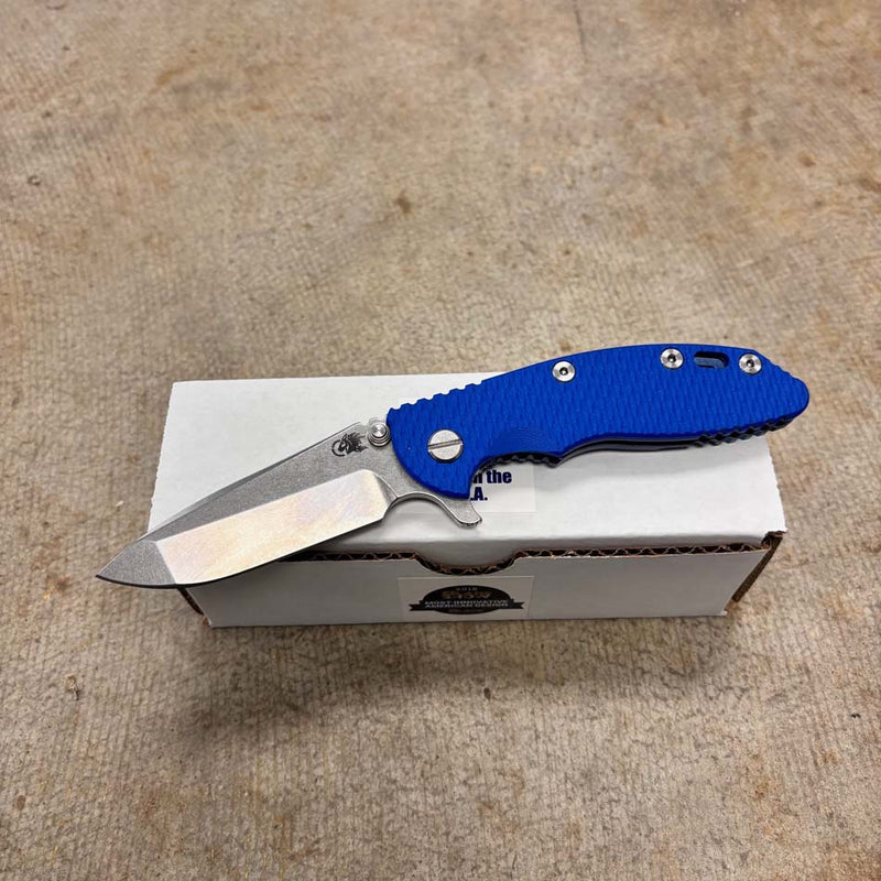 Load image into Gallery viewer, Rick Hinderer XM-18 3.25" Spanto Tri-Way Stonewash Blue, Blue G10 Knife
