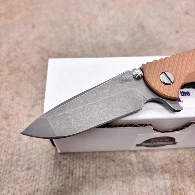 Load image into Gallery viewer, Rick Hinderer XM-18 3.25" Spanto Tri-Way, Working Finish Blade, Battle Bronze, Coyote G10 Knife

