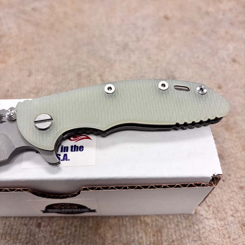 Load image into Gallery viewer, Rick Hinderer XM-18 3.25" Spanto Tri-Way Working Finish Translucent Green G10 Knife
