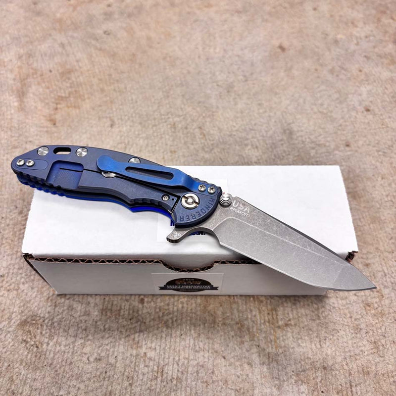 Load image into Gallery viewer, Rick Hinderer XM-18 3.25" Spanto Tri-Way Battle Blue, Blue G10 Knife
