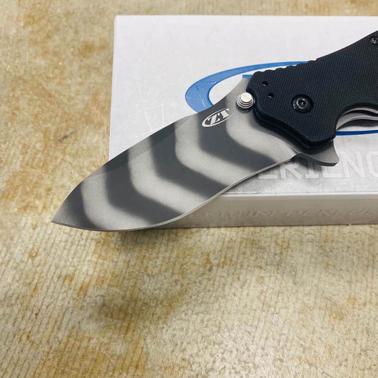 Zero Tolerance Model 0350TS Assisted Flipper Knife 3.25" S30V Tiger Stripe Plain Blade, Black G10 Handles