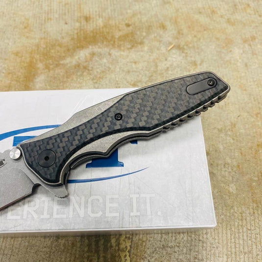 Zero Tolerance Hinderer 0393GLCF Frame Lock Glow CF 3.5" Working Finish Folding knife