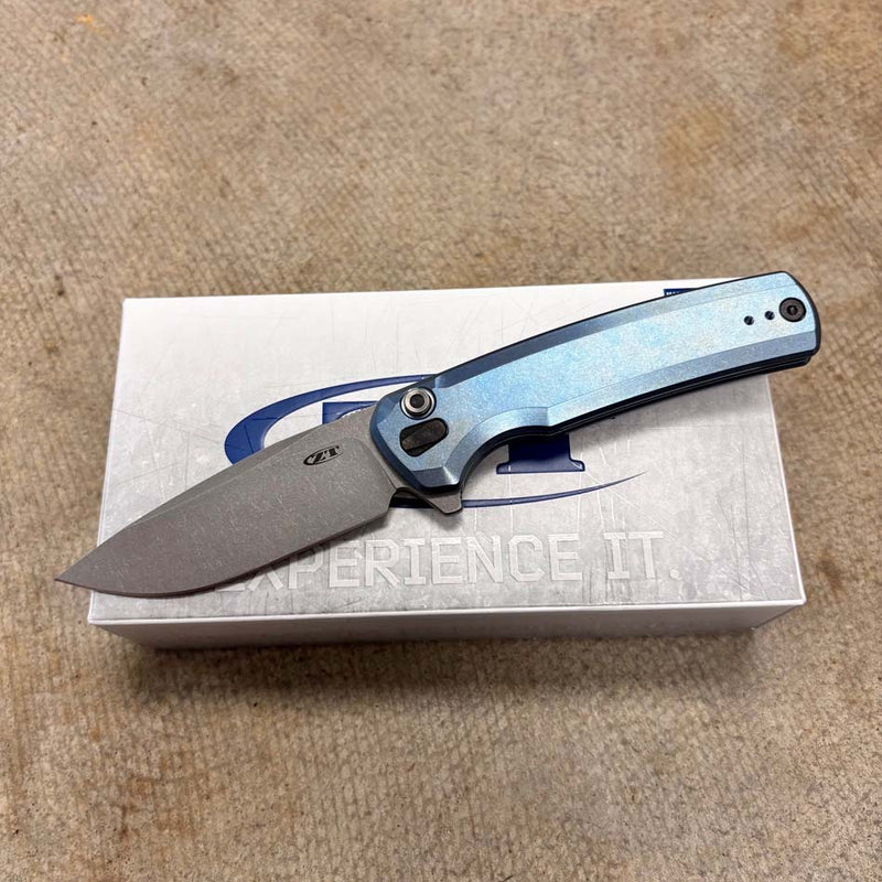 Load image into Gallery viewer, Zero Tolerance 0044BLU Stonewash S90V 3.2" Blade, Blue Titanium Knife
