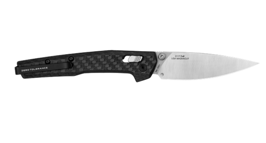 Zero Tolerance 0117 Satin Stonewashed Flats 3.3" MagnaCut Blade Carbon Fiber Handle Knife