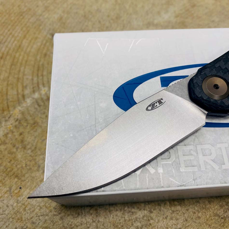 Load image into Gallery viewer, Zero Tolerance 0545 3.25" Stonewash MagnaCut Titanium Carbon Fiber Knife
