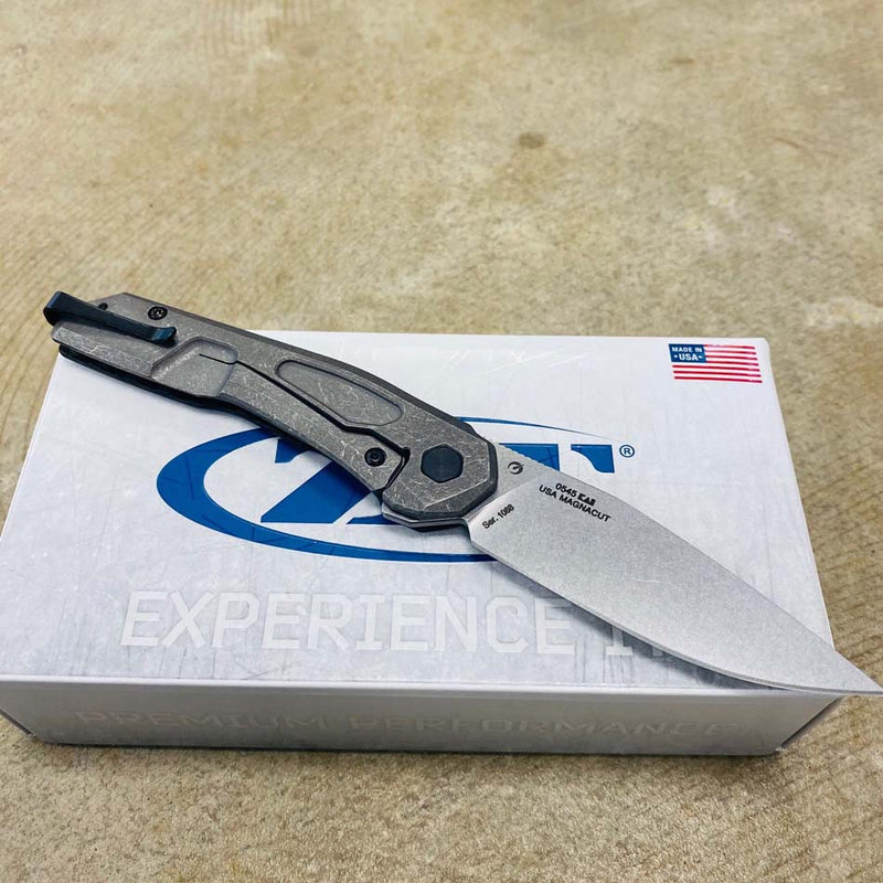 Load image into Gallery viewer, Zero Tolerance 0545 3.25" Stonewash MagnaCut Titanium Carbon Fiber Knife
