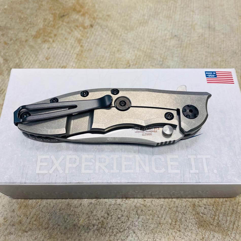 Load image into Gallery viewer, Zero Tolerance 0562TI Hinderer Flipper Knife 3.5" CPM-20CV Satin/Stonewashed Plain Blade, Titanium Handles
