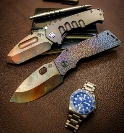 Two knives and a watch