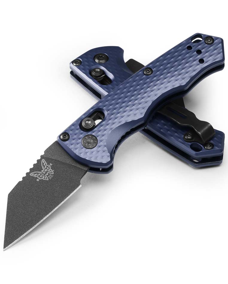 Benchmade 2950BK Partial Auto Immunity 1.99" Black AXIS Lock AUTOMATIC Crater Blue Folding Knife CA Legal