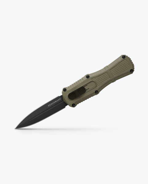 Benchmade 3375GY-1 MINI Claymore OTF Automatic 3.02" CPM-D2 Ranger Green Grivory Handles Knife - 3375GY-1