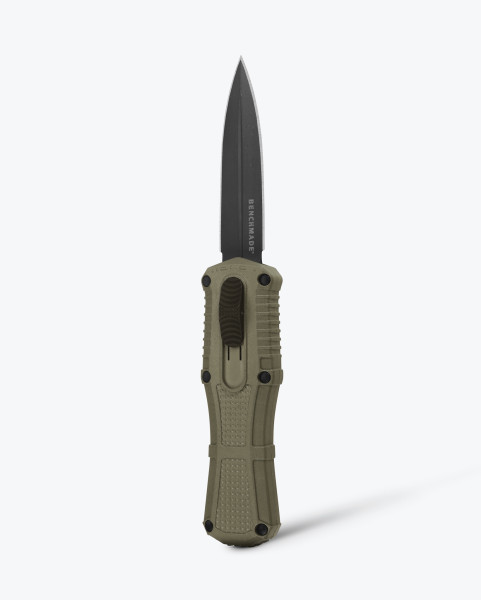 Benchmade 3375GY-1 MINI Claymore OTF Automatic 3.02" CPM-D2 Ranger Green Grivory Handles Knife - 3375GY-1