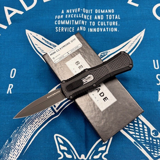 Benchmade 3375GY MINI Claymore OTF Automatic 3.02" CPM-D2 Black Grivory Handles Knife - 3375GY