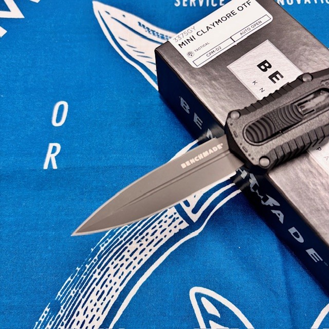 Benchmade 3375GY MINI Claymore OTF Automatic 3.02" CPM-D2 Black Grivory Handles Knife - 3375GY