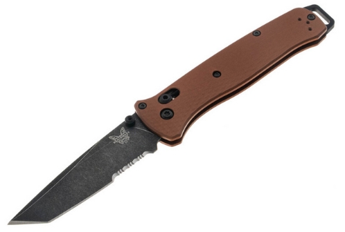 Benchmade 537SBK-07 Bailout 3.38" Magnacut TANTO Blade Burnt Copper Aluminum Ultralight SERRATED Knife - 537SBK-07