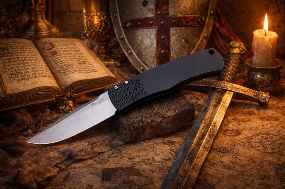 ProTech BR-1.3 Auto 3.125" Whiskers Magic Bolster Knife ProTech Knives BR-1.3 Auto 3.125" Whiskers Magic Bolster Knife