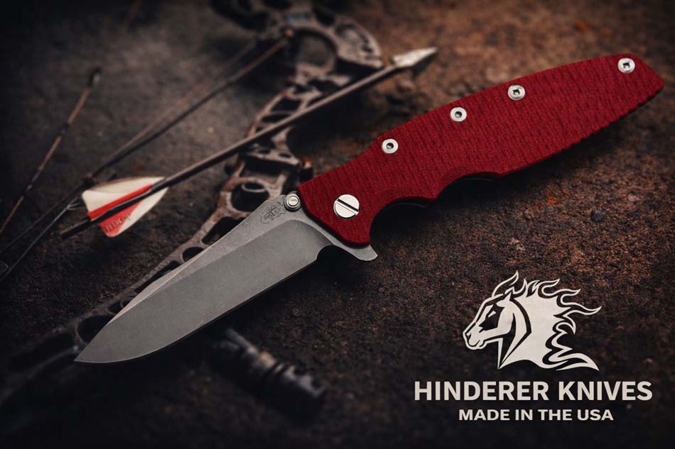 Rick Hinderer Eklipse 3.5" S45VN Spearpoint Tri-Way Battle Bronze, Red G10 Knife Rick Hinderer Eklipse 3.5" S45VN Spearpoint Tri-Way Battle Bronze, Red G10 Knife