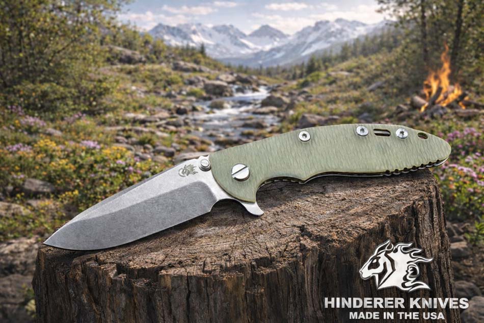 Rick Hinderer XM-18 3.25" Spearpoint Tri-Way Stonewash Translucent Green G10 Knife Rick Hinderer XM-18 3.25" Spearpoint Tri-Way Stonewash Translucent Green G10 Knife