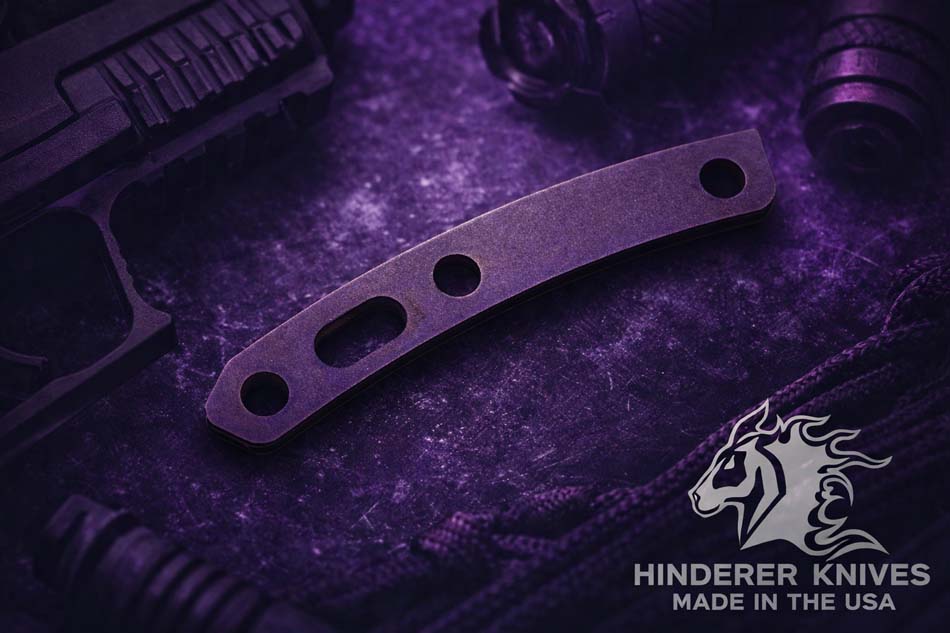 Rick Hinderer XM-18 3.5" Backspacer Titanium Battle Purple Rick Hinderer XM-18 3.5" Backspacer Titanium Battle Purple