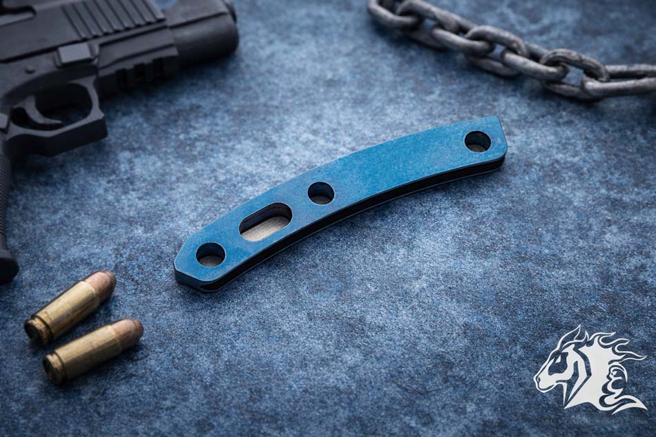 Rick Hinderer XM-18 3.5" Backspacer Titanium Stonewash Blue Rick Hinderer XM-18 3.5" Backspacer Titanium Stonewash Blue