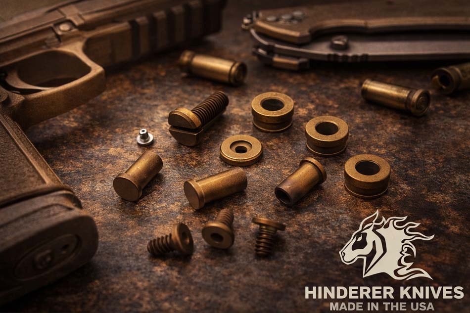 Rick Hinderer XM-18 3.5" Complete Hardware Kit - Battle Bronze Anodized Titanium Hinderer XM-18 3.5" Complete Hardware Kit - Battle Bronze Anodized Titanium