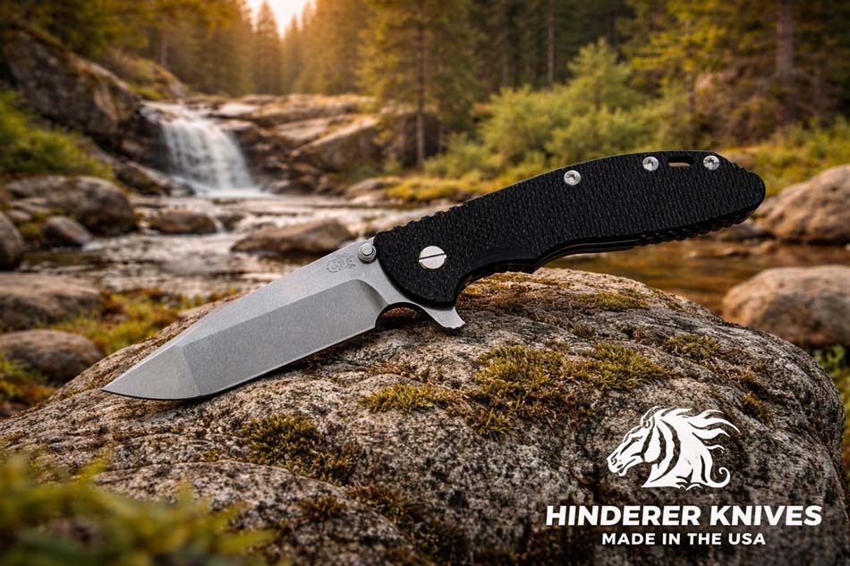 Rick Hinderer XM-24 4.0" HARPOON Spanto S45VN, Tri-Way, Stonewash Bronze, Black G10 Knife Rick Hinderer XM-24 4.0" HARPOON Spanto S45VN, Tri-Way, Stonewash Bronze, Black G10 Knife