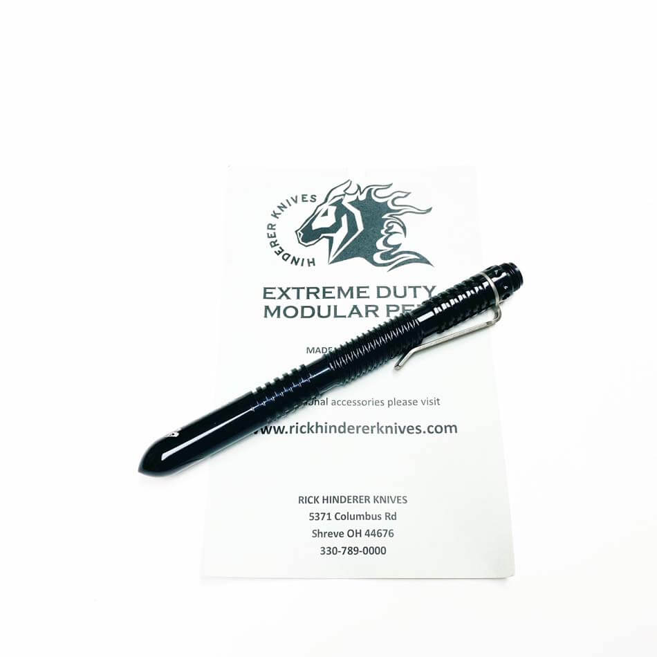 Rick Hinderer Extreme Duty Spiral Modular Pen-Aluminum Polished Black - P58022A4BK