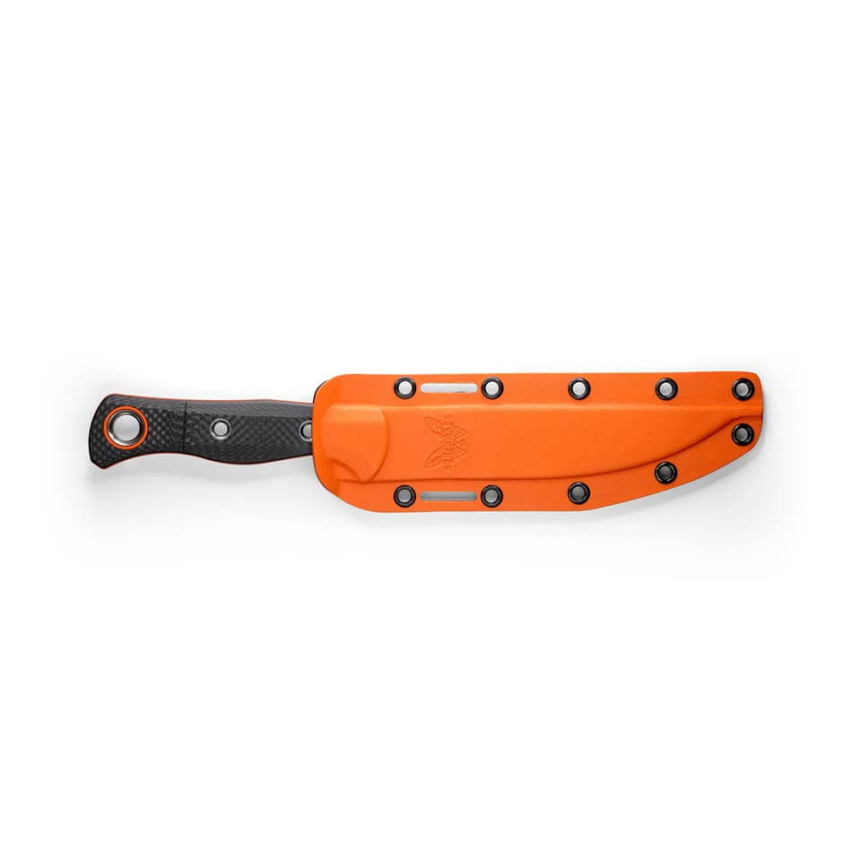 Benchmade 15500OR-2 Meatcrafter 6.08” CPM-S45VN Orange Blade Trailing Point Knife - 15500OR-2