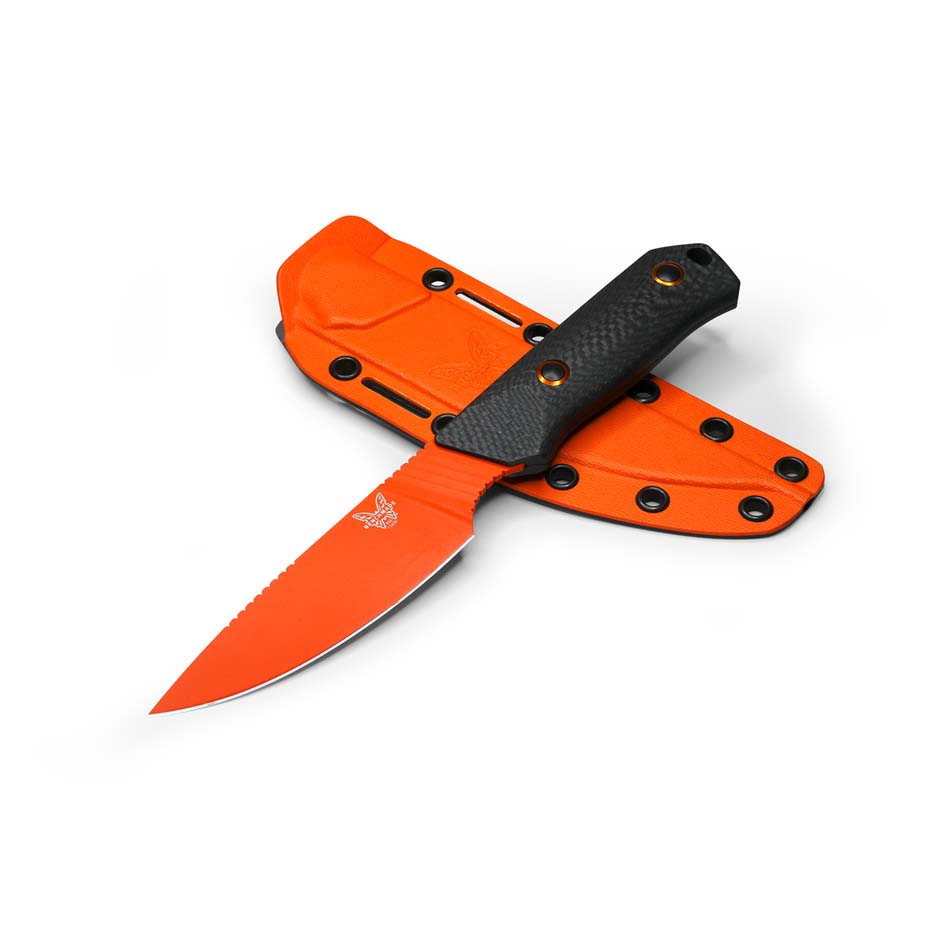 Benchmade 15600OR Raghorn 4.64" CPM-CruWear Fixed Blade Carbon Fiber Knife