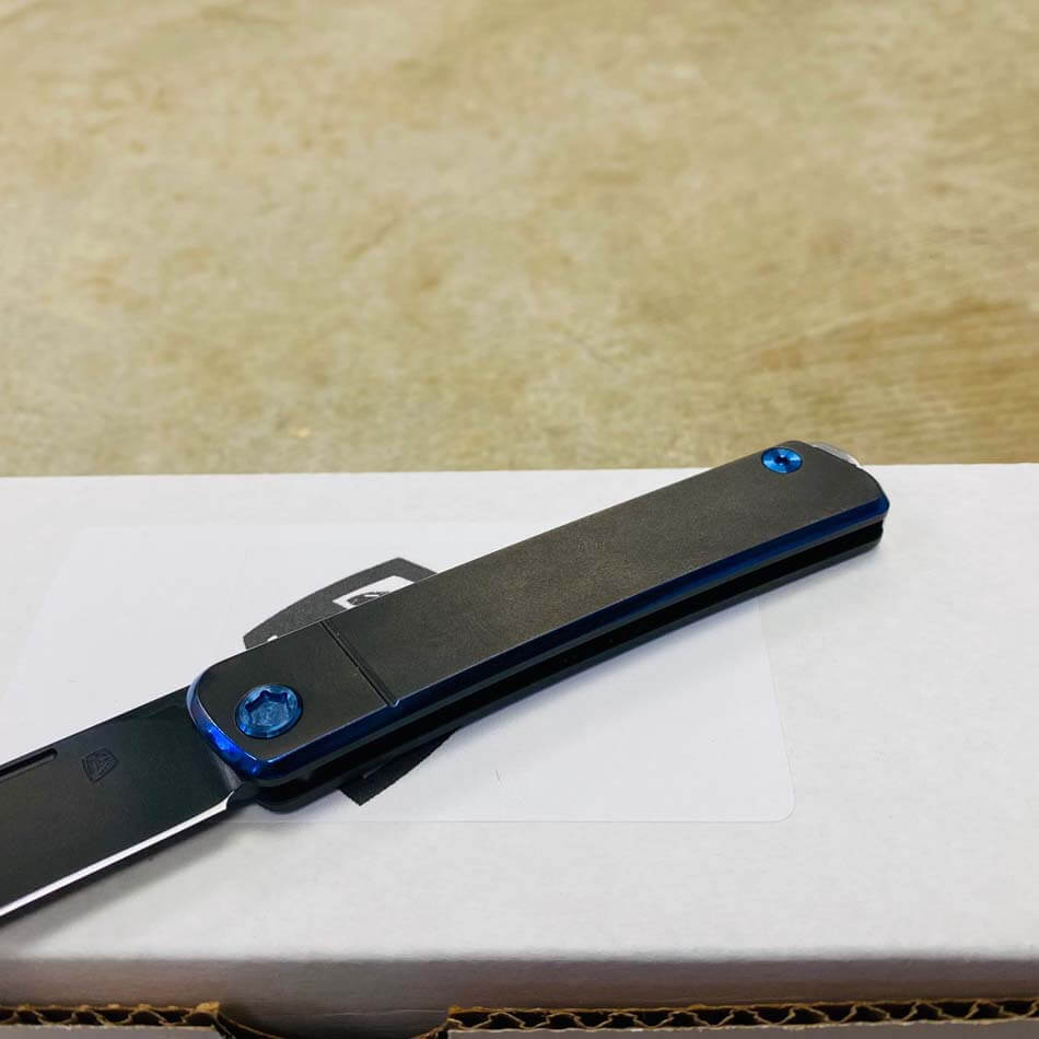 Medford Gentleman Jack GJ-1 Ti 3.1" Slip Joint PVD with Blue Pinstripping TRON Knife 107-001 - MKT GJ Tron knife