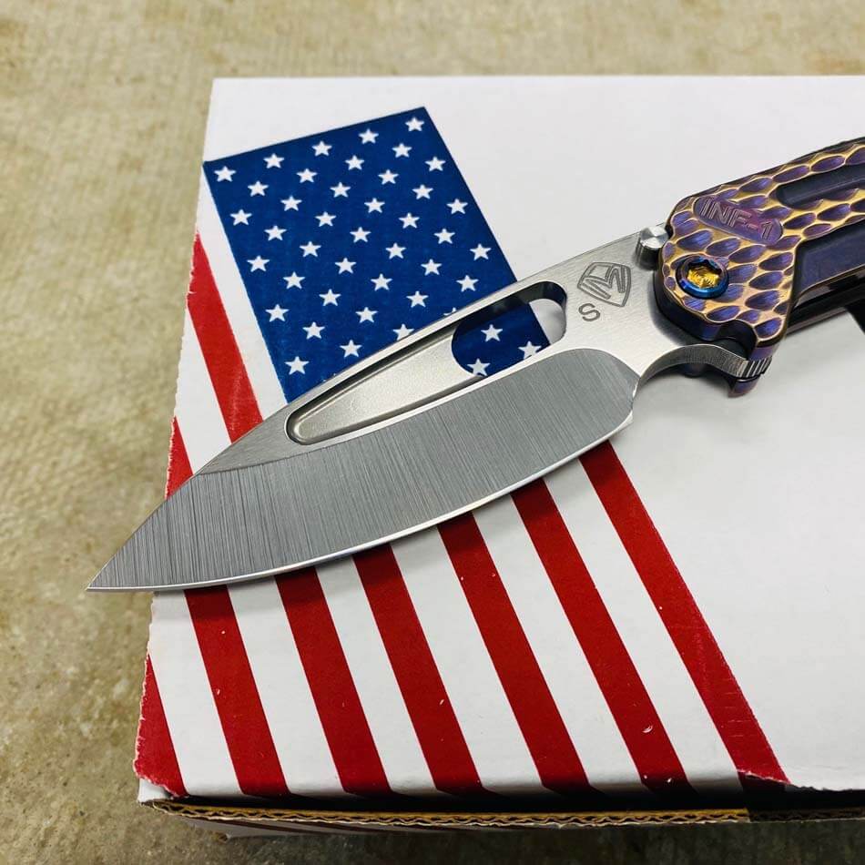 Medford Infraction S35VN 3.25" Tumbled Blade Bronze Violet Dragon Scales Folding Knife Serial 110-133 - MKT Infraction Dragon BRONZE