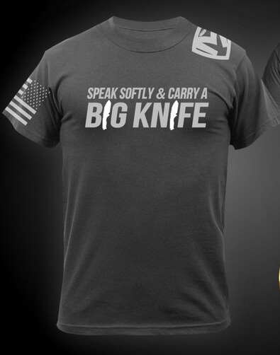 MKT Medford Speak softly and carry a big knife T-Shirt GRAY X-LARGE