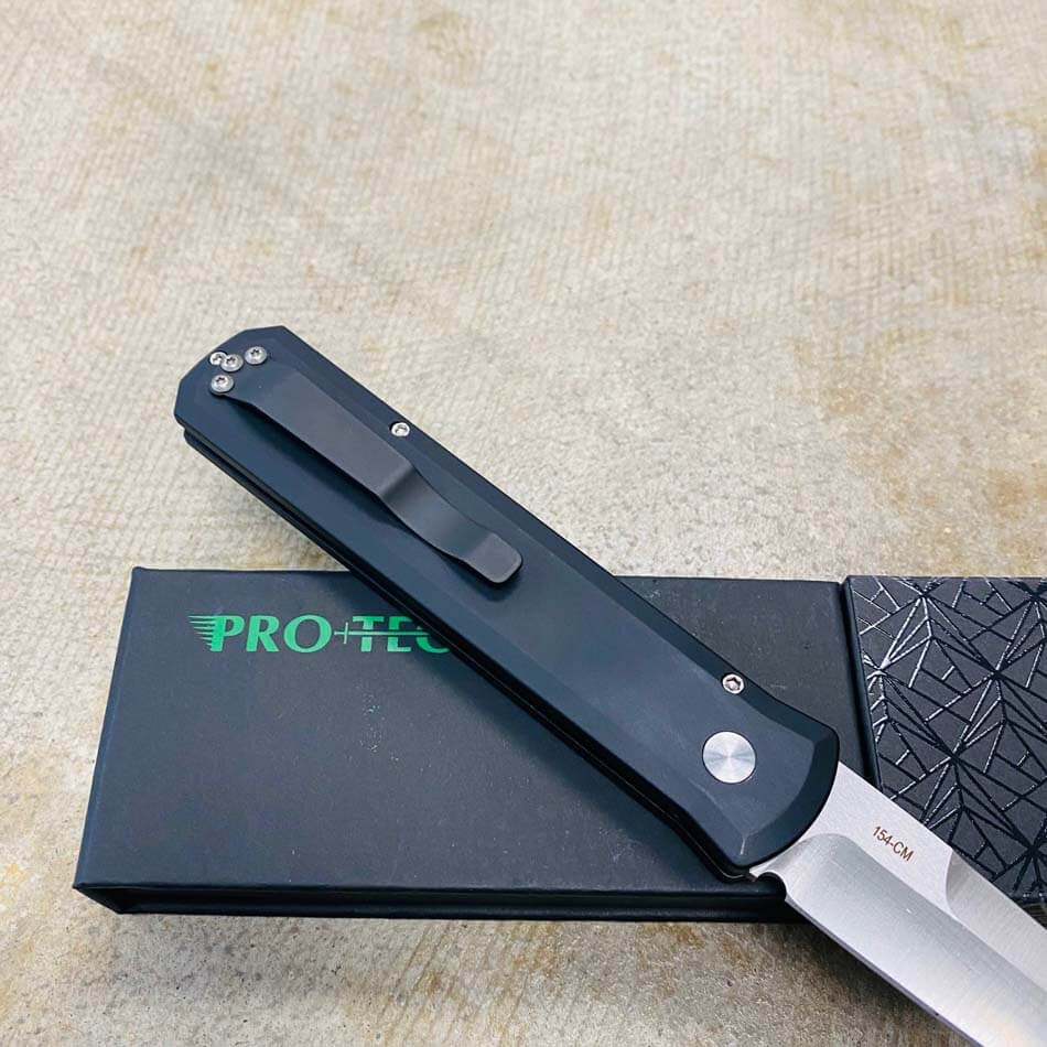 PROTECH 921-SATIN Godfather 4" Black handle Satin Blade Automatic Knife - 921-SATIN