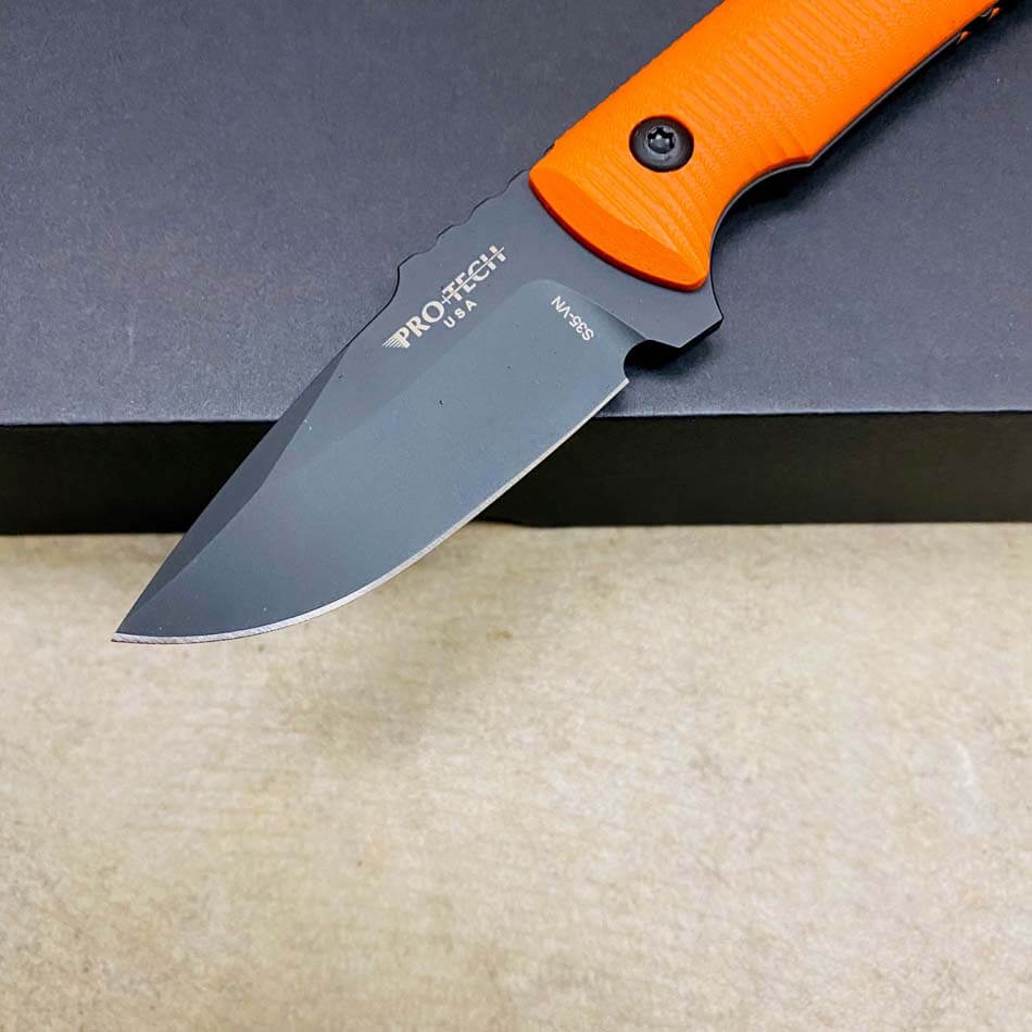 Protech LG511-ORANGE SBR Fixed S35VN Satin 2.5" Blade Orange G10 Scales Knife with Kydex Sheath - LG511-ORANGE