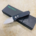 Protech Runt 5 R5130 Limited Auto Folding Knife 1.9" 20CV Stonewashed Steel Blade Black Dragon Scale Handles Pearl Button