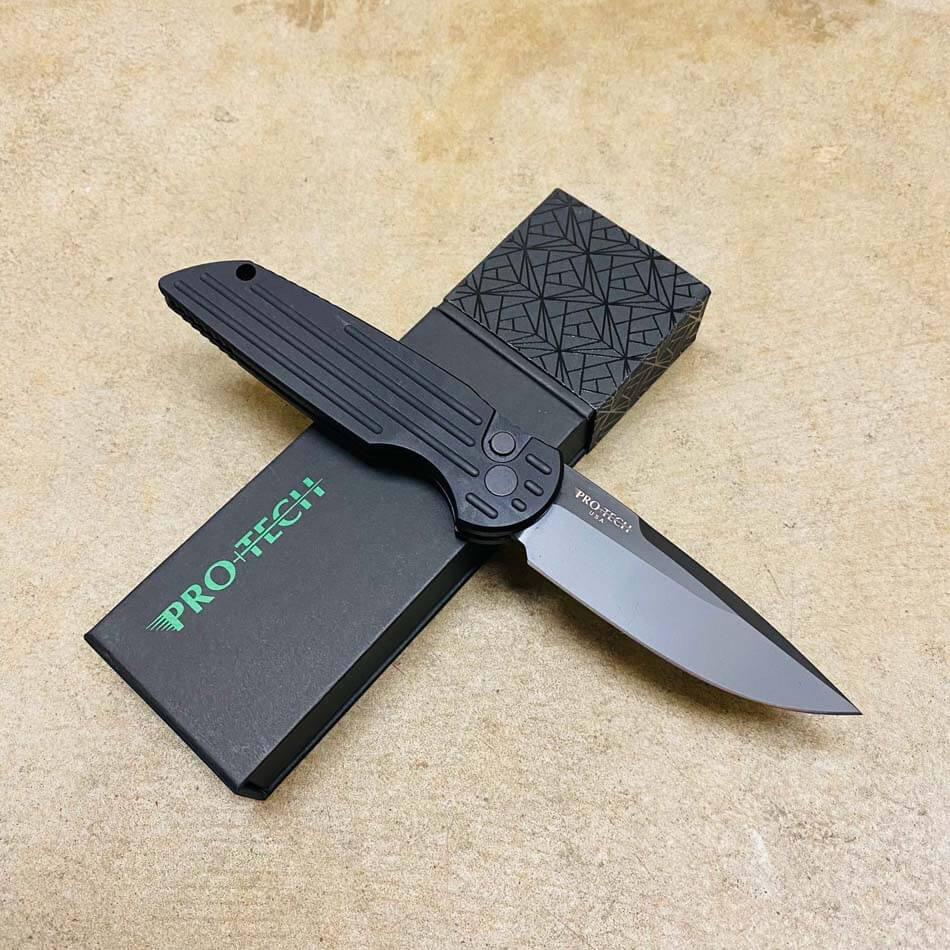Protech Custom TR-2 Big 5 Set Automatic Knives Stainless Steel (Damascus) -  Blade HQ