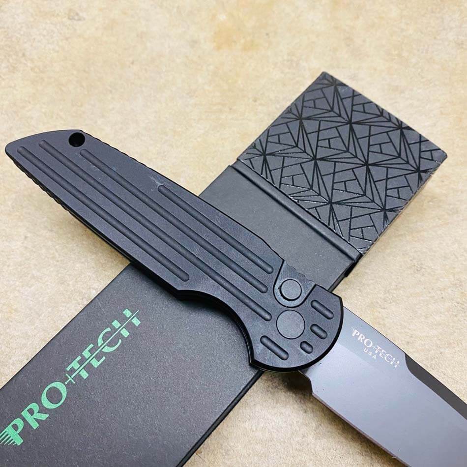 ProTech TR-3 L-2 Clip Point 3.5" LEFT HANDED Swat Style All Black Knife - TR-3 L-2