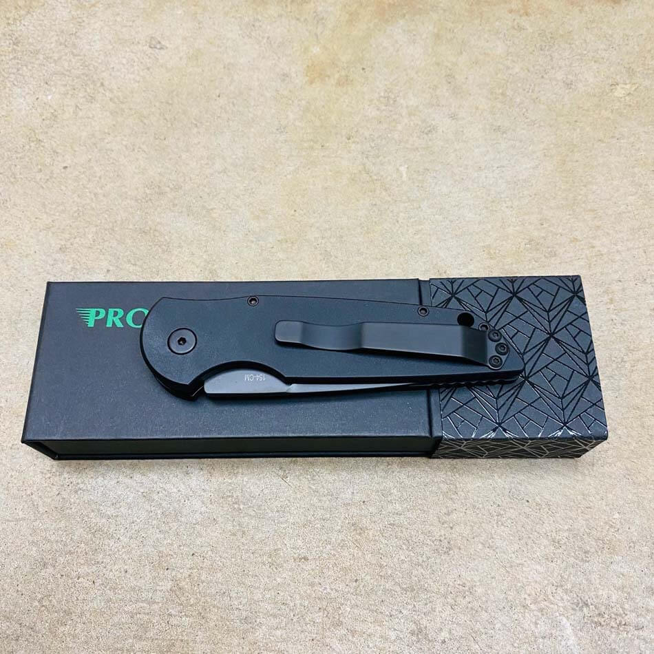 ProTech TR-3 L-2 Clip Point 3.5" LEFT HANDED Swat Style All Black Knife - TR-3 L-2