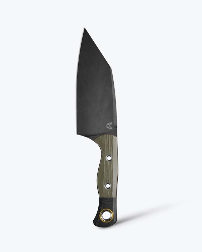 Benchmade 4010BK-01 Station Knife, 5.97" DLC CPM-154 wear resistant stainless steel (58-61HRC), OD Green G10 Black G10 Bolster Handle - 4010BK-01