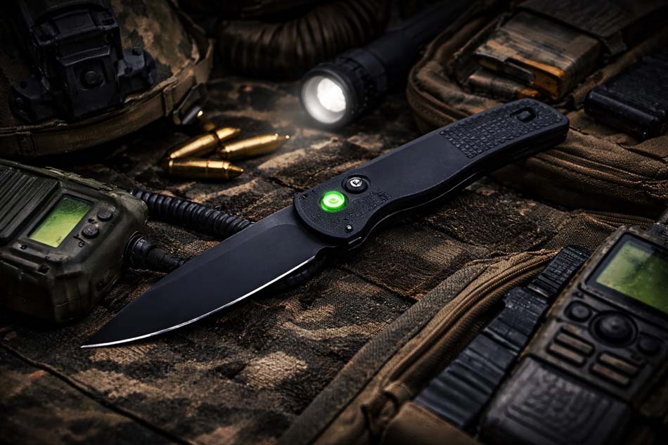 Protech T203-Operator Tactical Response 2 Drop Point 3.0" Sterile Black Magnacut Blade Auto All Black Hardware Tritium Button Knife - T203-Operator