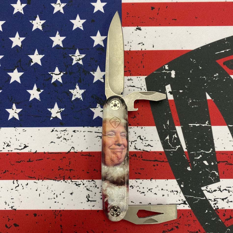American Service Knife Jefferson SANTA TRUMP Utility Tool with Drop Point Knife, Bottle Opener, and Chisel CHRISTMAS EDITION - ASK Jefferson SANTA TRUMP