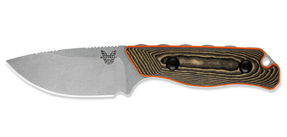Benchmade 15017-1 Hidden Canyon Hunter 2.79" CPM-S90V Satin Drop Point Richlite/Orange G10 Handle Knife - 15017-1