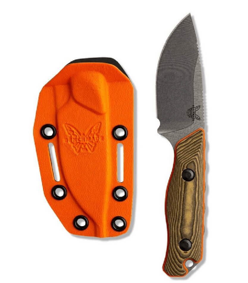 Benchmade 15017-1 Hidden Canyon Hunter 2.79" CPM-S90V Satin Drop Point Richlite/Orange G10 Handle Knife - 15017-1