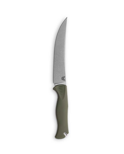 Benchmade 15500-04 Meatcrafter 6.08” CPM-154 Blade Dark Olive Santoprene Handles Knife, Dual Orange Gray Sheath  - 15500-04