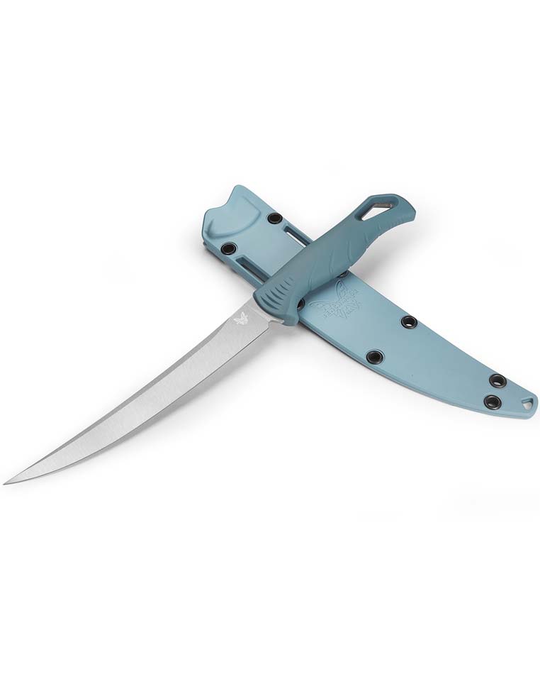 Benchmade 18010 Fishcrafter 7" CPM-Magnacut Stonewash Blade, Depth Blue Santoprene Handle Knife