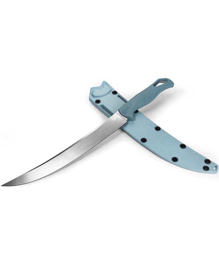 Benchmade 18020 Fishcrafter 9.05" CPM-Magnacut Stonewash Blade, Depth Blue Santoprene Handle Knife